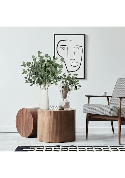 Yapay Çiçek Yeşil Okaliptus Tek Dal Kumaş Yapraklı Uzun Dal 80cm Eucalyptus