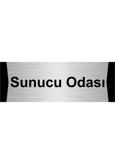 Sunucu Odası 5x20cm Gümüş Renk Metal Yönlendirme Levhası