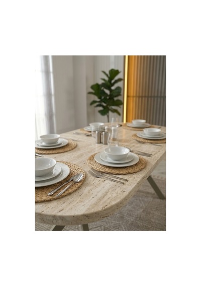 Zae Mdf Yemek Masası 90x170 Cm Traverten/bej Traverten/bej Zae Mdf Yemek Masası 90x170 Cm Traverten/bej Traverten/bej