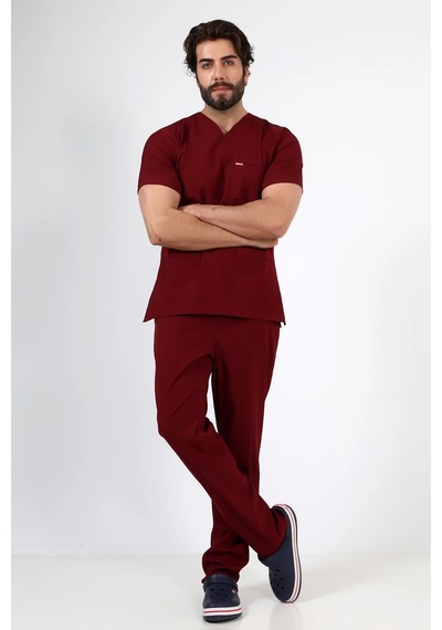 Zarf Yaka Erkek Likralı Takım - 6407 Bordo 6407 Bordo Soft