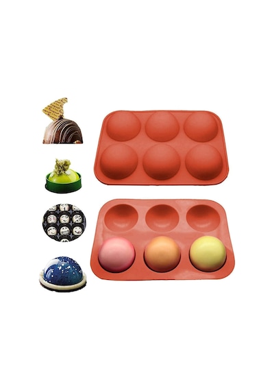 Silikon 6 Lı Yarım Küre 8cm Kahverengi