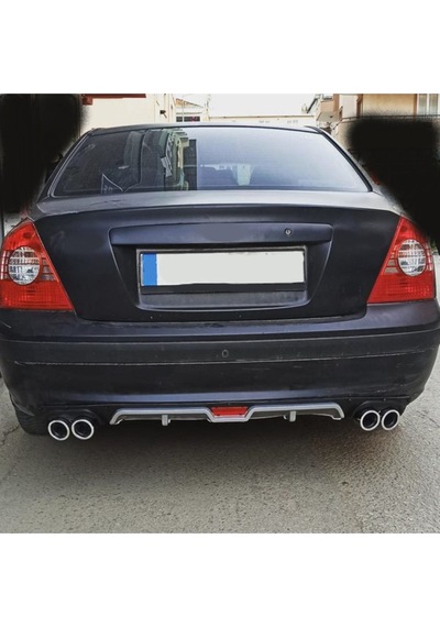 Oto H.i.t. Hyundai Elantra Uyumlu Body Kit Difüzör 4 Çıkış Gri Yuvarlak