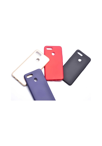 Noktaks - Oppo Ax7 Uyumlu - Kılıf Mat Soft Esnek Premier Silikon Kapak - T7086 - Lacivert Lacivert