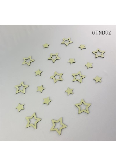 Fosforlu 20 Adet Yıldız ( Karanlıkta Parlaması Garantili )
