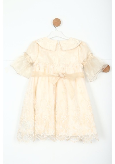 Xo Kids Kız Çocuk Elbise 4-12 Yaş 3192 Ekru