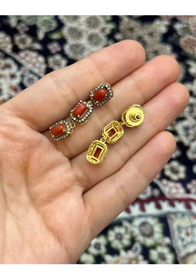 Mercan Elmas Küpe 077