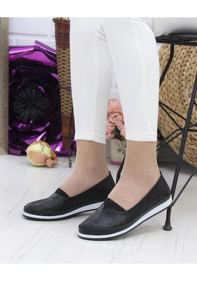 Sedef 700 Anne Günlük Comfort Ayakkabı Siyah Krem