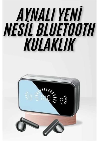 Mey İthalat Yeni Nesil Kablosuz Kulaklık Aynalı Powerbank Özellikli Bluetooth Bağlantılı Dijital Göstergeli Diğer