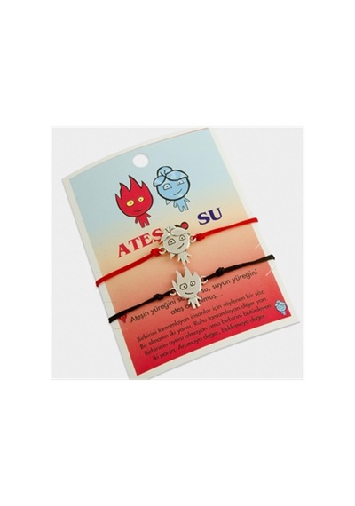 Ateş - 348 - Ve Su 2-li İp - Ece-umay - Bileklik Kırmızı