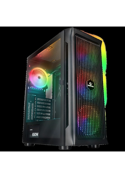 Rampage Prolıx Mesh 650w 80+ Siyah 4 12cm Argb Fan Manyetik Temperli Camlı Atx Mid-t Gaming Oyuncu K