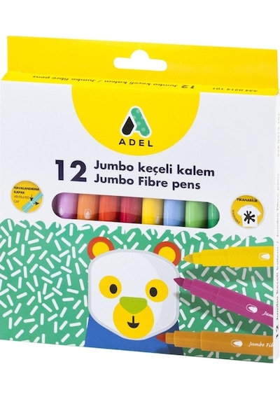 Adel Jumbo Keçeli Kalem Seti 12'li