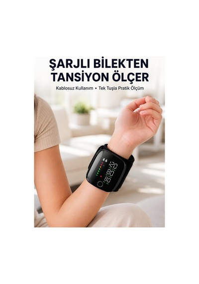 Otomatik Bilekten Tansiyon Ölçer Şarjlı Dijital Ölçüm Cihazı - Hs08378875-1819