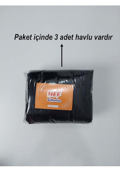 Siyah Kuaför Havlusu 3'lü Set 50 x 90 CM Mikrofiber Boya Tutmaz Hijyenik Havlu
