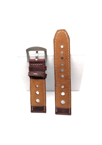 Tissot & Fossil Uyumlu Crayz Hakiki Deri 22 Mm Bordo