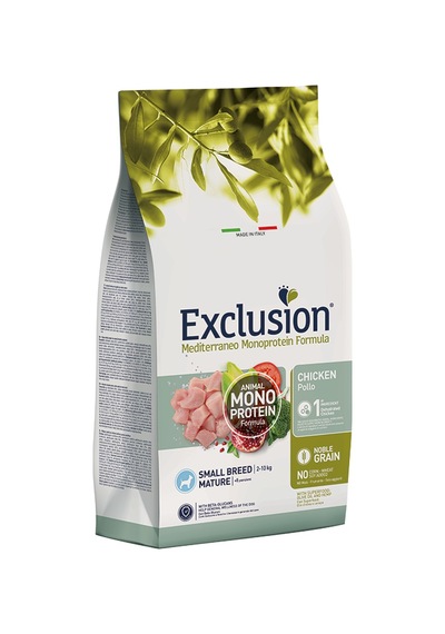Exclusion Mediterraneo Monoprotein Düşük Tahıllı Tavuklu Ve Narlı Küçük Irk Yaşlı Köpek Maması 2 KG