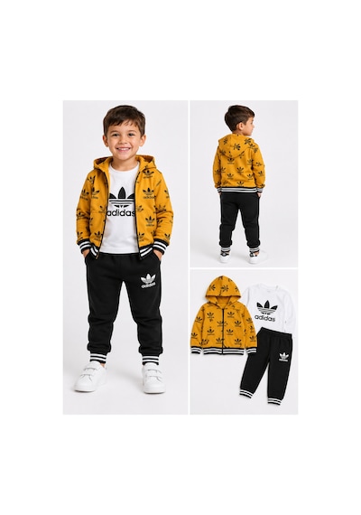 Mavi Boncukk Çocuk Kapüşonlu Fermuarlı 3'lü Takım Baskılı Sweatshirt Tişört Ve Eşofman Altı Sarı Mavi Boncukk Çocuk Kapüşonlu Fermuarlı 3'lü Takım Baskılı Sweatshirt Tişört Ve Eşofman Altı Sarı