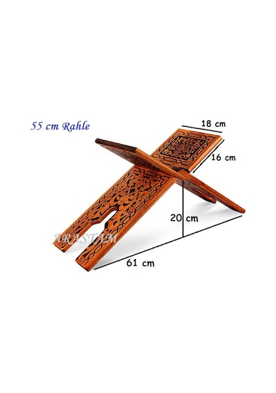 Selçuklu Ahşap Yakma Desenli Rahle 55X18.5 Cm