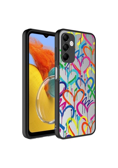 Samsung Galaxy Uyumlu M14 Kılıf Aynalı Desenli Kamera Korumalı Parlak Zore Mirror Kapak