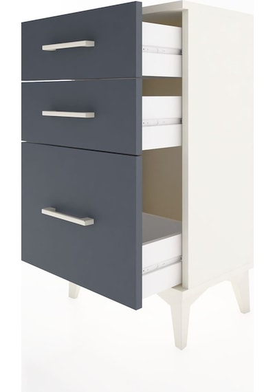Arges Komodin 3 Çekmeceli 44x30x80 Aytaşı-antrasit Aytaşı