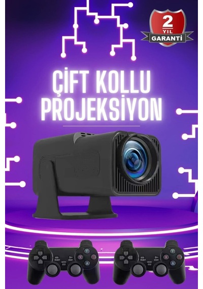 Çift Kollu Projeksiyon Taşınabilir Game Projektör Full Hd 1080p 4k Projeksiyon Gamepad 33756053