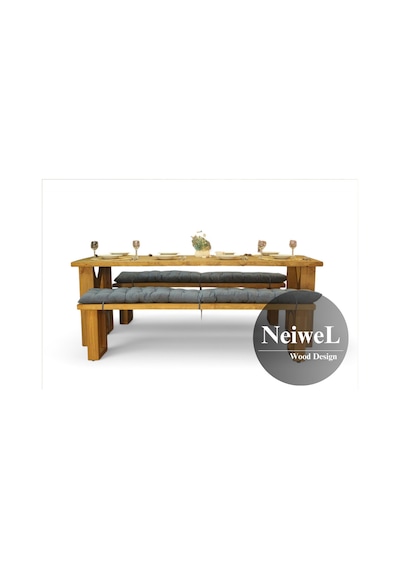 Neiwel Leis Doğal Ahşap Banklı Mutfak Ve Yemek Masası Takımı-100-280 Takım Açık Ceviz Neiwel Leis Doğal Ahşap Banklı Mutfak Ve Yemek Masası Takımı-100-280 Takım Açık Ceviz