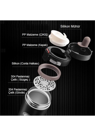 Çelik Termos Bardak 380 ML Thermos Mug Kupa Araç Termos Coffee Cu