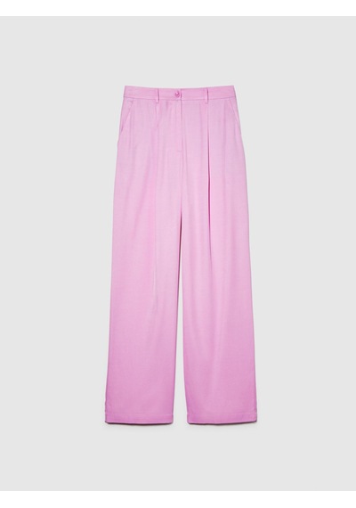 Sisley Viskoz Önü Pileli Geniş Paça Pantolon Kadın Sarı Pantolon - 324p49nmlf057