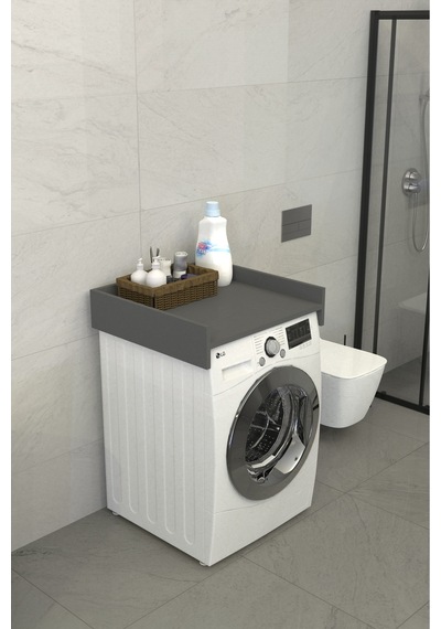 Solvo Banyo Dolabı Çamaşır Ve Kurutma Makinesi Dolabı Antrasit Gri
