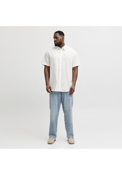Jack & Jones Büyük Beden Kisa Kollu Gömlek - Breeze - 12294285 Beyaz
