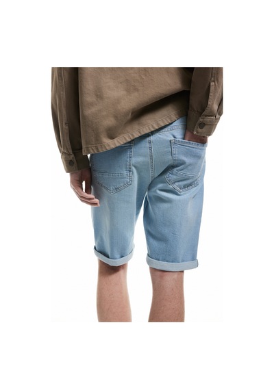 Koton Slim Fit Pamuklu Katlamalı Paça Denim Şort Açık İndigo 5sam40008ıd Açık İndigo