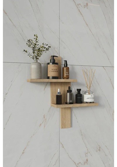 Lavanta %100 Mdf Duvar Rafı Lefkas Meşe