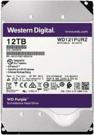 WD WD121PURP 12 TB Purple 3.5’’ 256 MB Hard Disk