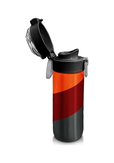 Coral High Kids Turuncu Bordo Desenli Pipetli Ve Direkt İçim Çelik Termos 500 Ml 31892 Turuncu - Mavi