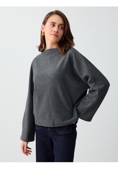 Jimmy Key Antrasit Melanj Rahat Kesim Yarasa Kol Yumuşak Dokulu Sweatshirt 5ww236154972