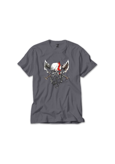 God Of War Skull Kratos Gri Tişört Gri