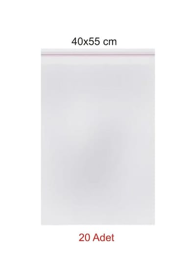 Kendinden Yapışkanlı Bantlı Şeffaf Jelatin Torba 40X55 Cm 20 Ad
