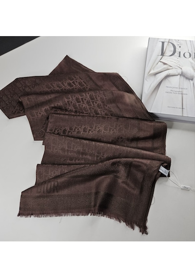 Cd Desen Kaşmir İpek Şal Silk Scarfs Hijab İthal Ürün Acı kahve