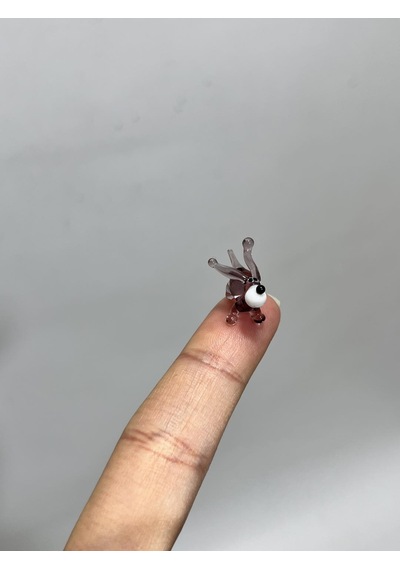 El Yapımı Mini Murano Cam Köpek Biblo A173-01