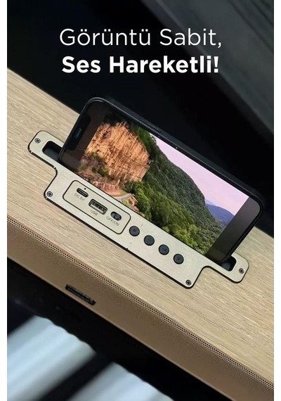Torima Kts-1738 Ahşap Bluetooth Hoparlör Telefon Standı, Derin Bas, Usb + Tf Kart Girişli, Taşınabilir Ve Şarjlı Speaker