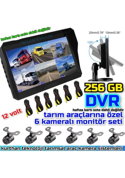 6 Kanal 10'' Hybrid Dvr Monitör Ve 6 Adet Kelebek Kamera Set 12 V