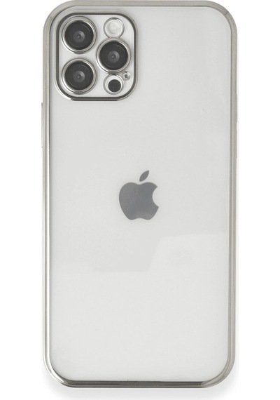 Apple  Uyumlu  iPhone 12 Pro Kılıf Kamera Korumalı Lensli Silikon Gümüş