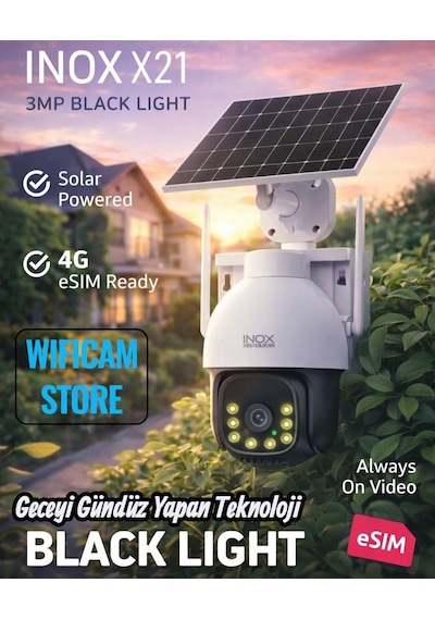 İnox X21 Aov 7/24 4g Solar Kamera Geceyi Gündüz Gösterebilme