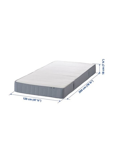 Ikea Vestmarka Tek Kişilik Yatak, Açık Mavi, 120x200 Cm