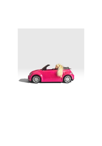 Bebekli Pembe Cabrio Oyuncak Araba 40cm