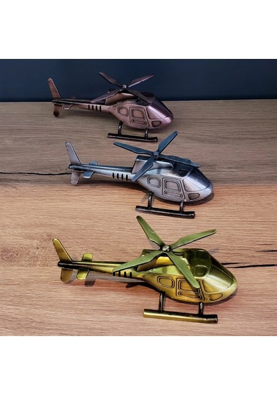 Dekoratif Metal Helikopter Gümüş, Bakır, Gold