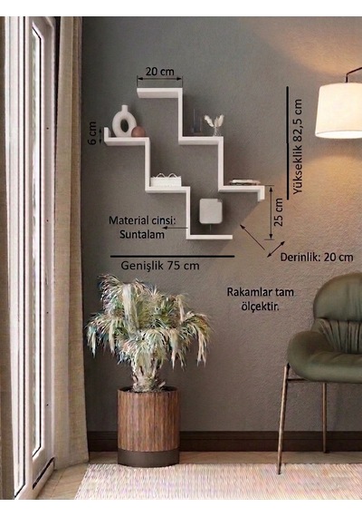 Kuzeylife Ascent Zikzak Raf Çifli Beyaz