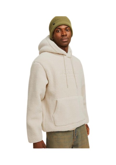 Jack & Jones Erkek Göğüs Baskılı Teddy Sweatshirt 12263011 Bej