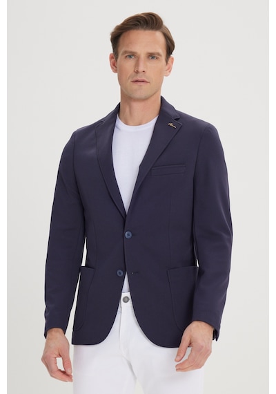 Ac&Co / Altınyıldız Classics Erkek Lacı Slim Fit Dar Kesim Mono Yaka Casual Ceket Lacı Lacivert Ac&Co / Altınyıldız Classics Erkek Lacı Slim Fit Dar Kesim Mono Yaka Casual Ceket Lacı Lacivert