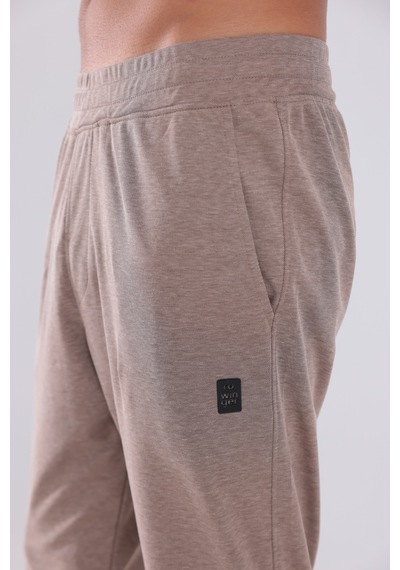Rowinger Premium Merserize Kumaş Logolu Lastikli Paça Jogger Erkek Eşofman Altı Camel A.kahve