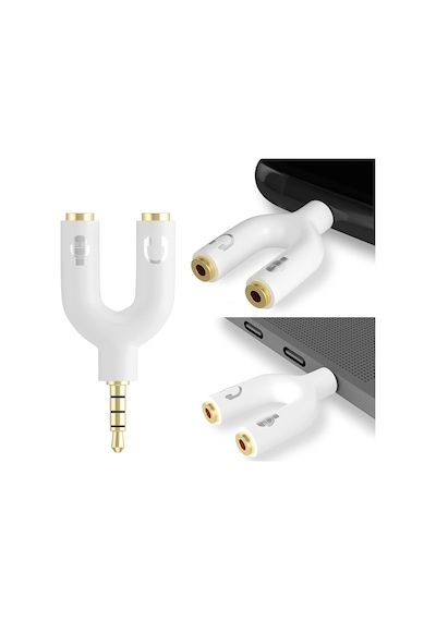 Aghbilgisayar Kulaklık Mikrofon Birleştirici Aparat 3.5Mm Erkek 2X3.5Mm Dişi 548584651